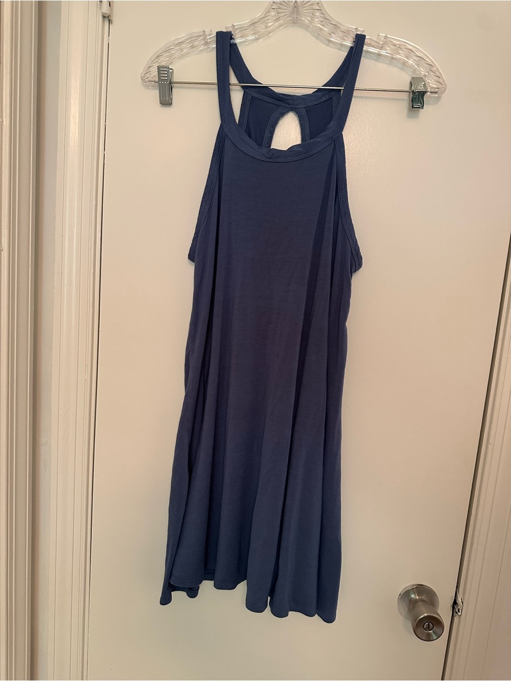 Navy Blue Sleeveless Swing Tank Dress